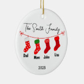 Gepersonaliseerde Familie van Vier Ornament, Famil Keramisch Ornament (Rechts)