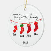 Gepersonaliseerde Familie van Vier Ornament, Famil Keramisch Ornament (Links)