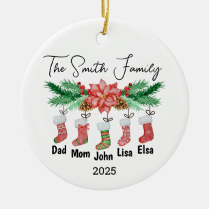 Gepersonaliseerde Familie van Vijf Ornament, Famil Keramisch Ornament
