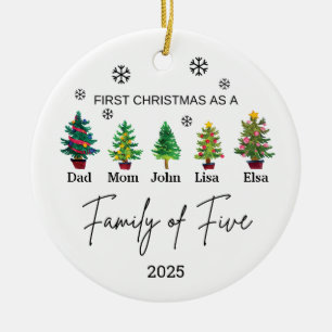Gepersonaliseerde Familie van Vijf Ornament, Famil Keramisch Ornament