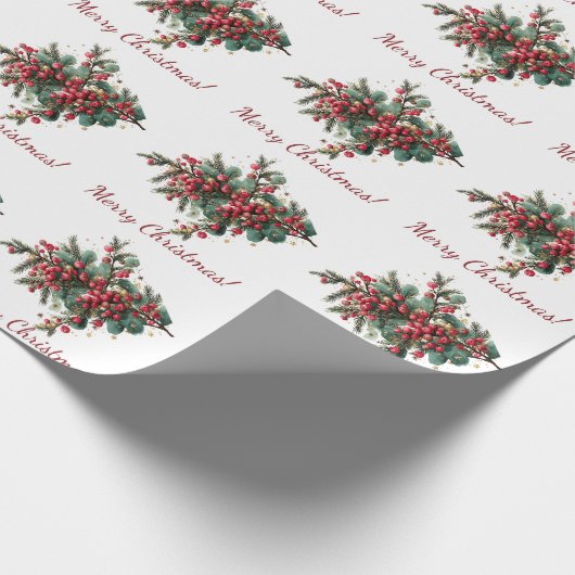 Gepersonaliseerde Familie Vrolijk Kerstontwerp Cadeaupapier (Hoek)