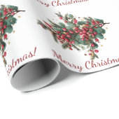 Gepersonaliseerde Familie Vrolijk Kerstontwerp Cadeaupapier (Rol Hoek)