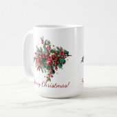 Gepersonaliseerde Familie Vrolijk Kerstontwerp Koffiemok (Voorkant links)