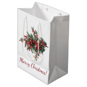 Gepersonaliseerde Familie Vrolijk Kerstontwerp Medium Cadeauzakje (Voorkant Gekanteld)