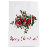 Gepersonaliseerde Familie Vrolijk Kerstontwerp Medium Cadeauzakje (Voorkant)