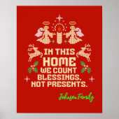 Gepersonaliseerde Familie Zegeningen Kerstteken Poster (Voorkant)
