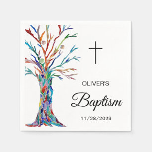 Gepersonaliseerde familieboom Baptism Christening Servet