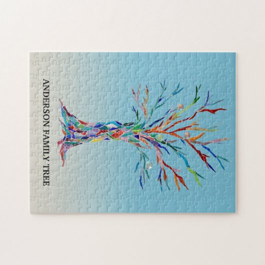 Gepersonaliseerde familieboom puzzle legpuzzel (Horizontaal)