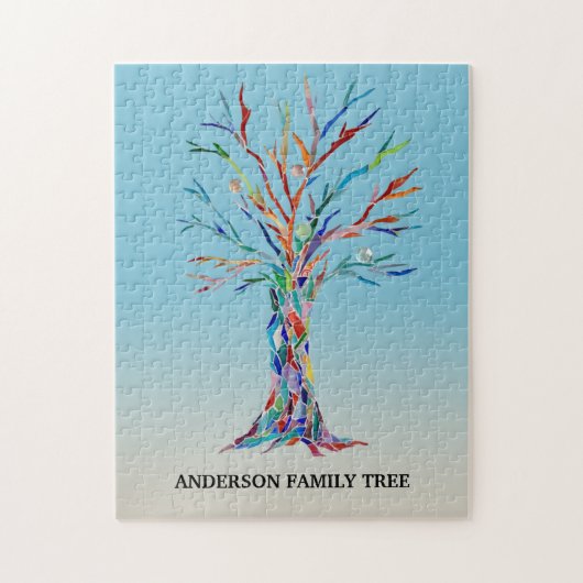 Gepersonaliseerde familieboom puzzle legpuzzel (Verticaal)
