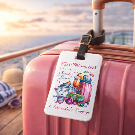 Gepersonaliseerde familiecruise naam jaar bagagelabel