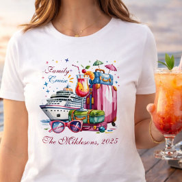 Gepersonaliseerde familiecruise naam jaar Tri-Blend shirt