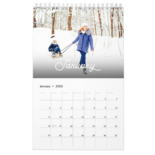 Gepersonaliseerde familiefoto 2025 kalender (Jan 2026)