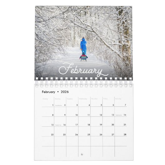 Gepersonaliseerde familiefoto 2025 kalender (Feb 2026)