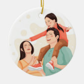 Gepersonaliseerde familiefoto, aangepaste tekst or keramisch ornament (Voorkant)