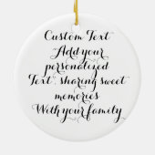 Gepersonaliseerde familiefoto, aangepaste tekst or keramisch ornament (Achterkant)