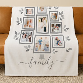 Gepersonaliseerde familiefoto-boomdeken fleece deken