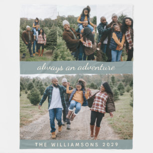 Gepersonaliseerde Familiefoto Collage Avontuur Quo Fleece Deken