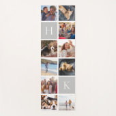 Gepersonaliseerde familiefoto collage | Grijs Mono Yogamat (Voorkant)