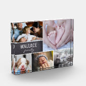 Gepersonaliseerde familiefoto collage, naam Lijst Fotoblokken (Links)