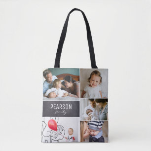 Gepersonaliseerde Familiefoto Collage speciaal ber Tote Bag