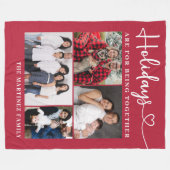 Gepersonaliseerde Familiefoto Collage Vakantie Fleece Deken (Voorkant (Horizontaal))