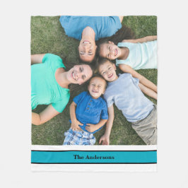 Gepersonaliseerde familiefoto en naam fleece deken