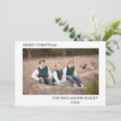 Gepersonaliseerde familiefoto feestdagenkaart (Staand voorkant)