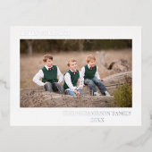 Gepersonaliseerde familiefoto folie feestdagen briefkaart (Voorkant)