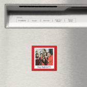 Gepersonaliseerde familiefoto gedenkwaardig kerstc magneet (Insitu (Vaatwasser))