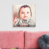 Gepersonaliseerde familiefoto | Geluk is... Canvas Afdruk (Insitu (Woonkamer))