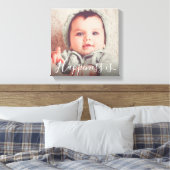 Gepersonaliseerde familiefoto | Geluk is... Canvas Afdruk (Insitu (Slaapkamer))
