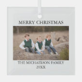 Gepersonaliseerde familiefoto glas ornament (Voorkant)