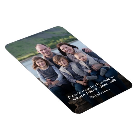 Gepersonaliseerde Familiefoto Jozua 24:15 Magneet (Rechterzijde)