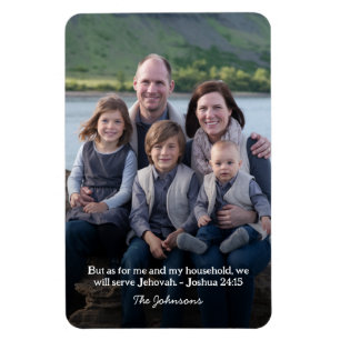 Gepersonaliseerde Familiefoto Jozua 24:15 Magneet
