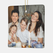 Gepersonaliseerde familiefoto keramisch ornament (Links)