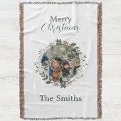 Gepersonaliseerde Familiefoto Kerstkrans Deken