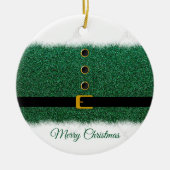 Gepersonaliseerde familiefoto- Kerstmis- Keramisch Ornament (Voorkant)