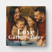 Gepersonaliseerde familiefoto Liefde verzamelt zic Fotoplaat (Voorkant)