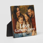 Gepersonaliseerde familiefoto Liefde verzamelt zic Fotoplaat (Voorkant)
