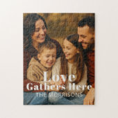 Gepersonaliseerde familiefoto Liefde verzamelt zic Legpuzzel (Verticaal)
