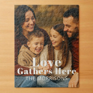 Gepersonaliseerde familiefoto Liefde verzamelt zic Legpuzzel