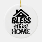 Gepersonaliseerde familiefoto met kerstcitaat keramisch ornament (Achterkant)