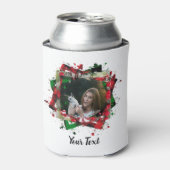 Gepersonaliseerde familiefoto met kerstmis blikjeskoeler (Blikje Voorkant)