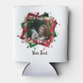 Gepersonaliseerde familiefoto met kerstmis blikjeskoeler (Voorkant)