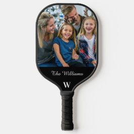 Gepersonaliseerde familiefoto Monogram familienaam Pickleball Paddle