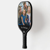 Gepersonaliseerde familiefoto Monogram familienaam Pickleball Paddle (Links)