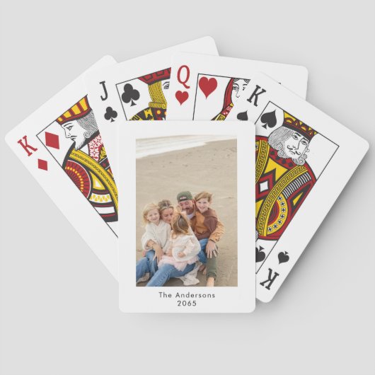 Gepersonaliseerde familiefoto naam & jaar pokerkaarten (Achterkant)