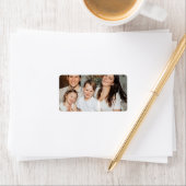 Gepersonaliseerde familiefoto retour adreslabel etiket (Insitu)