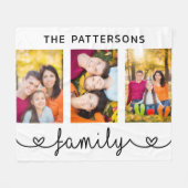 Gepersonaliseerde familiefoto sjabloon script fleece deken (Voorkant (Horizontaal))