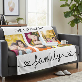 Gepersonaliseerde familiefoto sjabloon script fleece deken